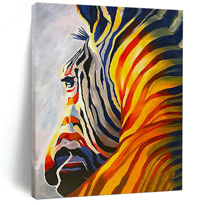 Vibrant Color - Blocked Zebra - Wildlife Painting On Canvas DKH1428