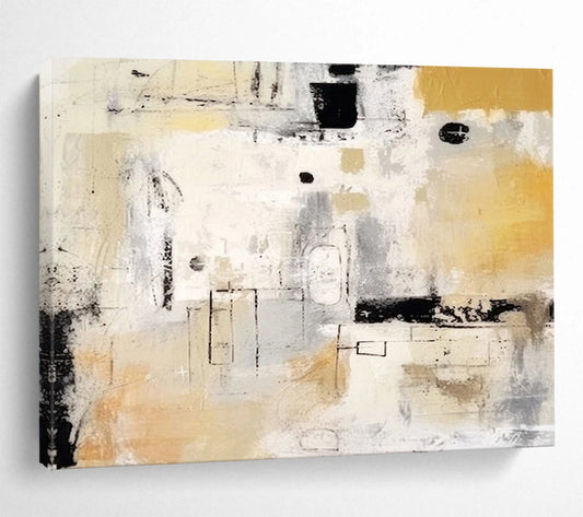 “Neutral Tones Abstract Composition” Abstract Painting On Canvas DLZ061
