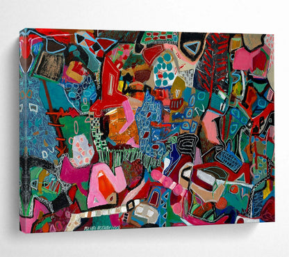 Vibrant Colorful Abstract - Abstract Expressionist Painting On Canvas DLZ242