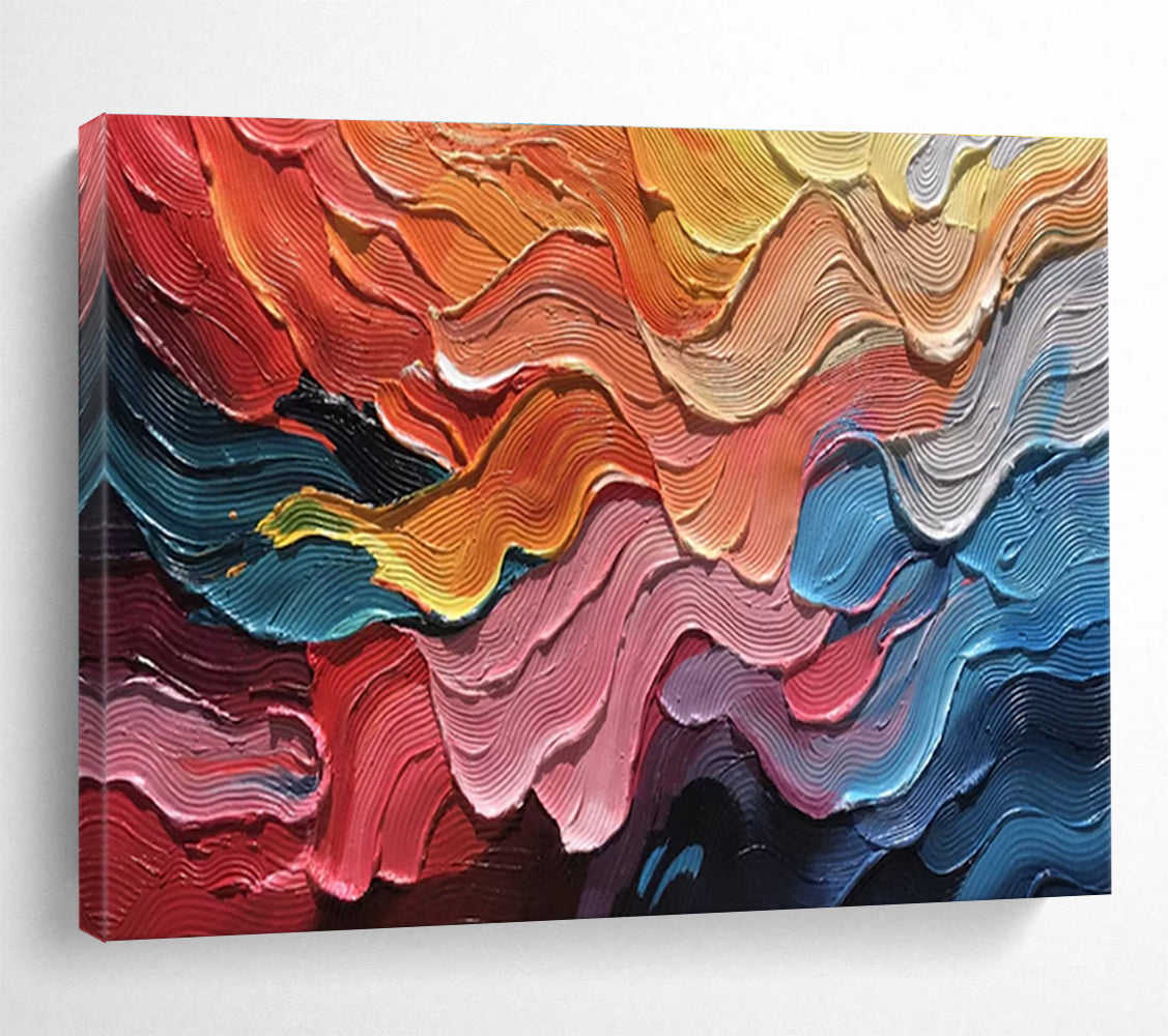 “Color - Swirled Abstract Waves” - Dynamic Abstract Painting On Canvas DKH823