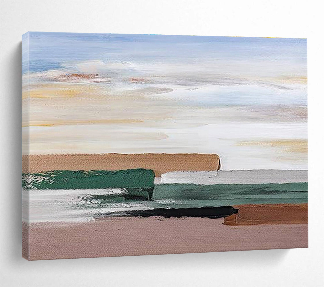 “Pastel Tones Abstract Layers” - Gentle Landscape Painting On Canvas DKH788
