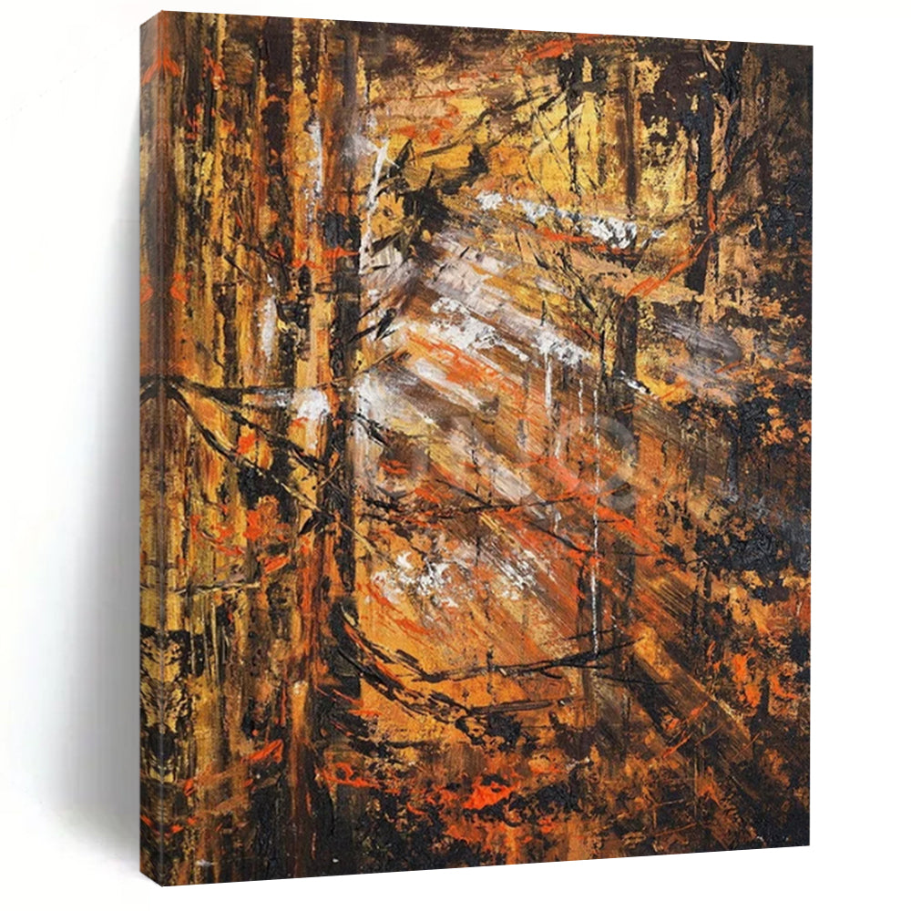 “Autumn Forest Abstract” ，Abstract Landscape Oil Painting CT0921