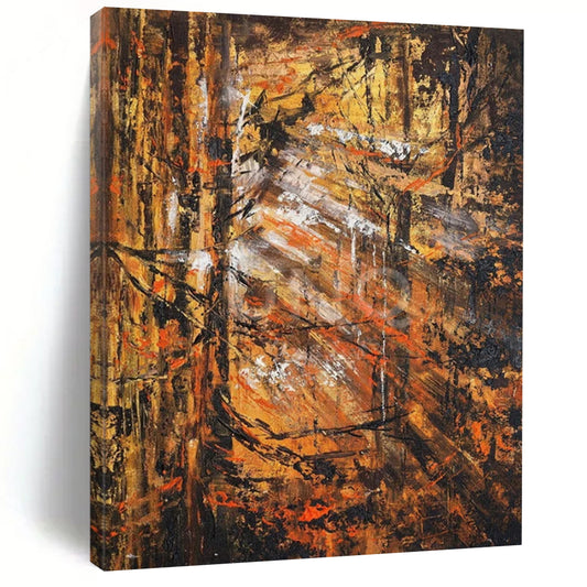 “Autumn Forest Abstract” ，Abstract Landscape Oil Painting CT0921