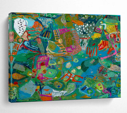 Colorful Abstract Landscape - Abstract Expressionist Painting On Canvas DLZ235