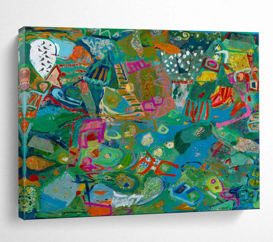 Colorful Abstract Landscape - Abstract Expressionist Painting On Canvas DLZ235