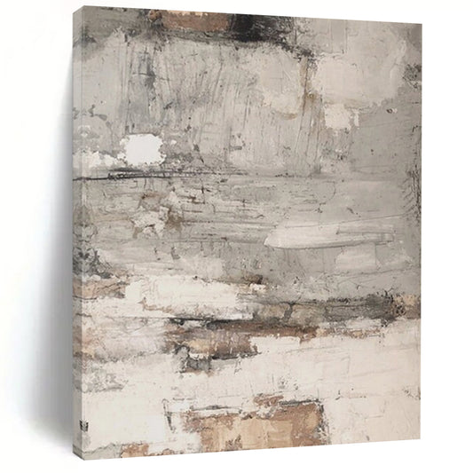 “Gray - White & Brown Fragmented Textures” – Abstract Fragmented Art CT0972