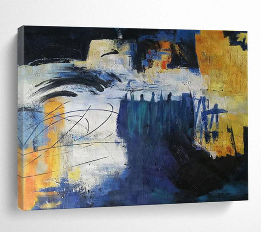 “Abstract Color Blocks” - Bold Abstract Painting On Canvas DKH850