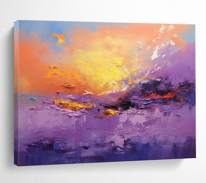 “Vibrant Sunset Landscape” Impressionistic Scenery Painting On Canvas DLZ084