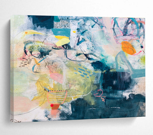 Colorful Abstract with Organic Shapes “Nature's Abstract Symphony” Painting On Canvas DKH076