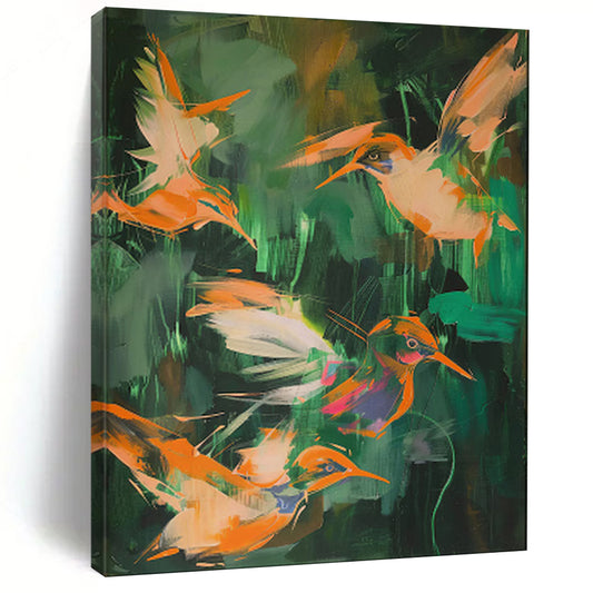 “Colorful Hummingbirds” - Expressive Animal Art CT2026