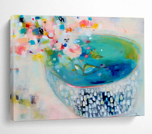 Colorful Floral Bowl - Vibrant Hues and Playful Patterns Painting On Canvas DKH062