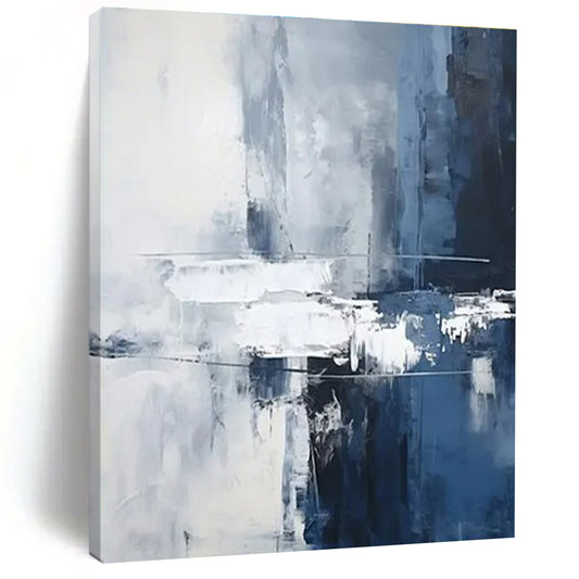 “Blue - Gray - White Abstract Structures” ，Abstract Oil Painting CT0851