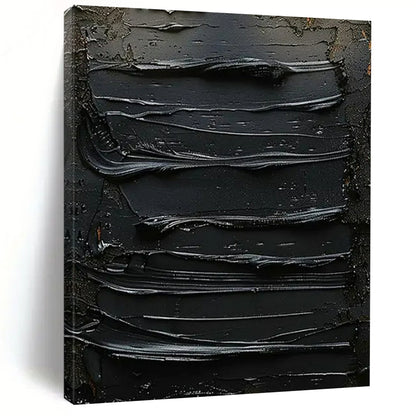 “Textured Black Abstract” - Abstract Painting On Canvas CT2356