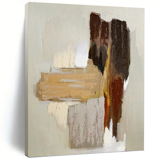 “Neutral Color Block Abstraction” - Minimalist Abstract Painting On Canvas DKH1067