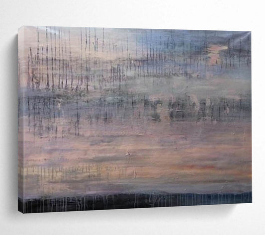 “Muted Sunset Abstract” Abstract Landscape Painting On Canvas DLZ150