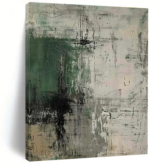 “Green - Gray - Black Abstract” ，Abstract Acrylic Painting CT0859