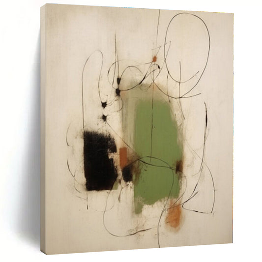 Minimalist Line & Color - Abstract Expressionist Ink & Acrylic CT1283