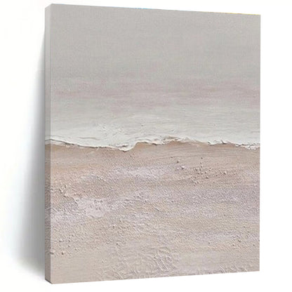 “Textured Beach in Pastel”，Abstract Impasto Style CT0666
