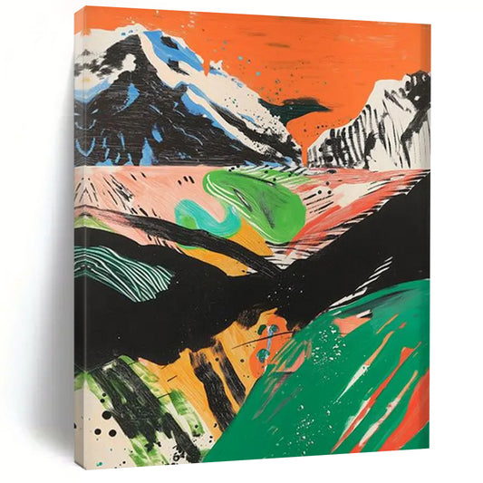 “Colorful Mountain Landscape” - Abstract Landscape Painting On Canvas DTP092