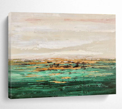 Ethereal Coastal Reprise - Abstract Seascape Painting On Canvas DKH648