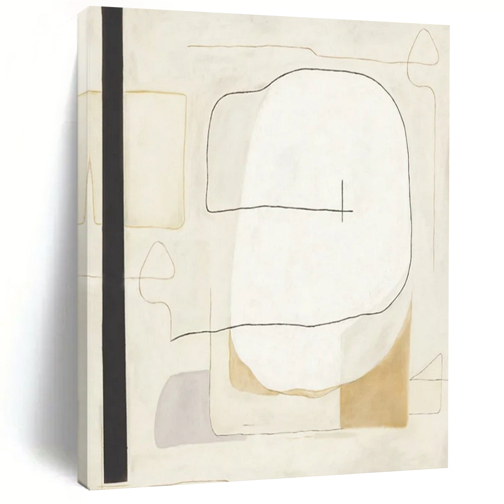“Minimalist Line Shapes” - Abstract Geometric Painting On Canvas DTP025