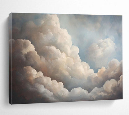 Fluffy Clouds in Blue Sky Painting On Canvas DKH182