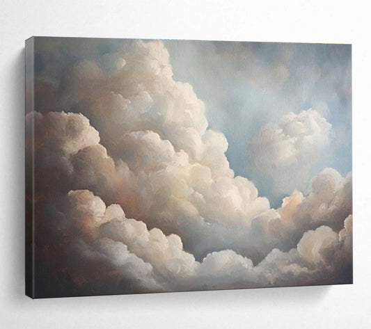 Fluffy Clouds in Blue Sky Painting On Canvas DKH182