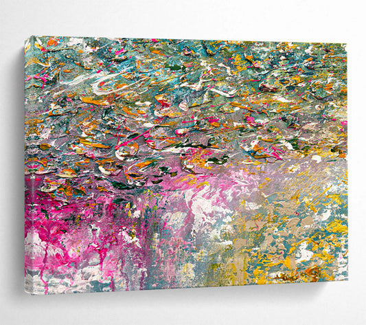 Colorful Textured Chaos - Multicolored Abstract Painting On Canvas DKH920