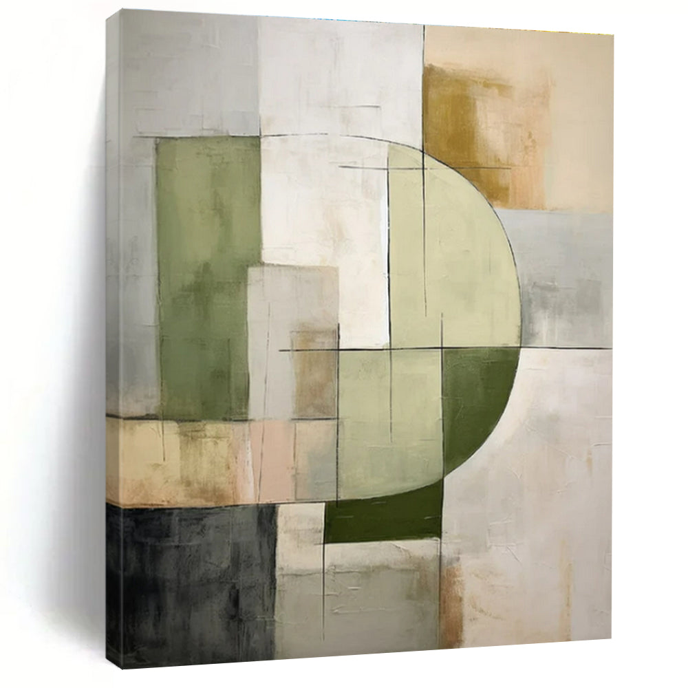 Earthy Tones, Geometric Shapes & Lines - "Earthy Geometry" - Abstract Acrylic Painting CT1451