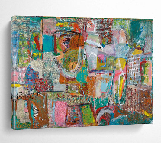 Mixed - Color Abstract Collage - Abstract Painting On Canvas DLZ236