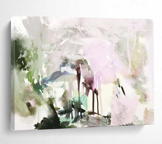 “Pastel Abstract Fusion” Soft - Hued Abstract Painting On Canvas DLZ111