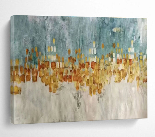 “Abstract Cityscape” - Impressionistic Urban Painting On Canvas DKH841
