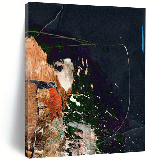 “Dark Mixed - Media Collage” - Modernist Mixed - Media Art On Paper DTP170