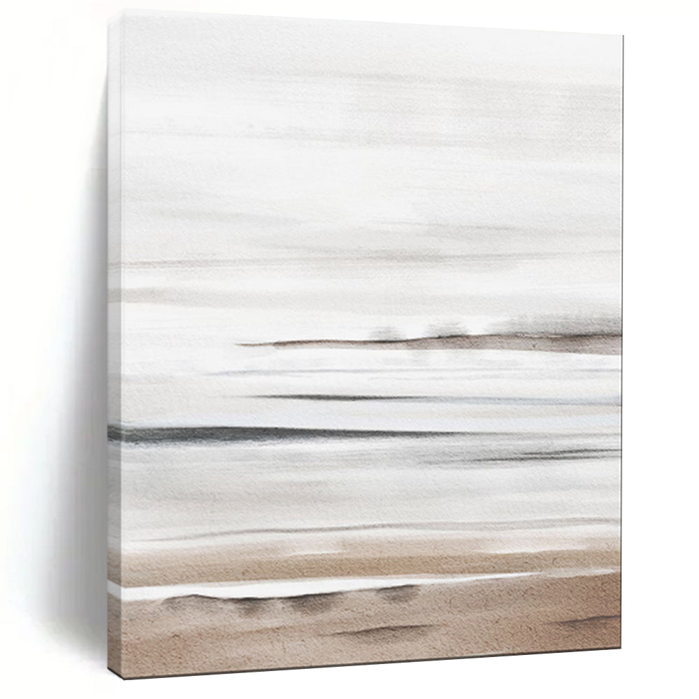 “Neutral Beach Layers” – Abstract Watercolor Seaside Scene CT2064