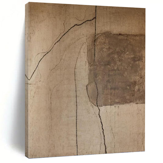 “Cracked Neutral Abstraction” - Textured Minimalist Painting On Canvas DKH1661