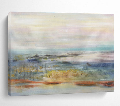 Pastel Toned Abstract Horizon Painting On Canvas DKH300