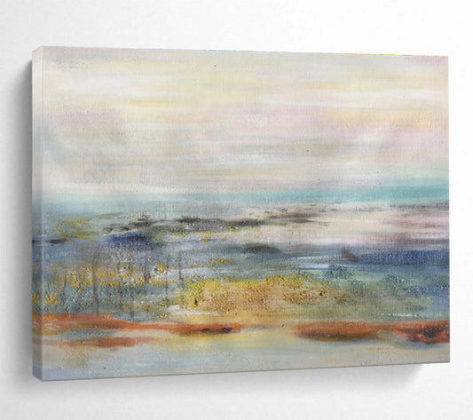 Pastel Toned Abstract Horizon Painting On Canvas DKH300