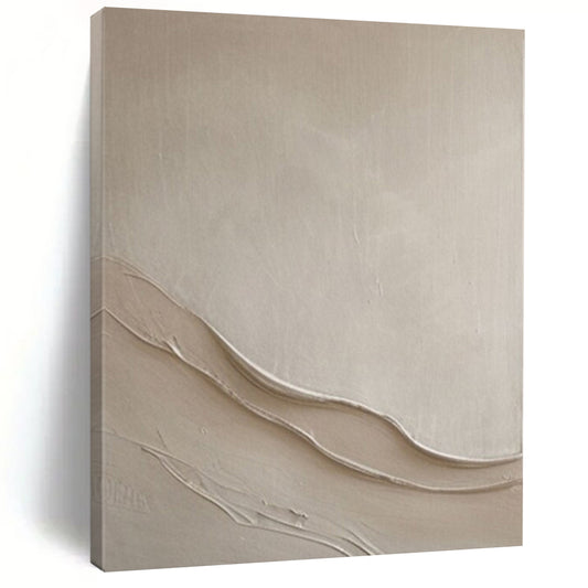 “Subtle Beige Textured Waves” – Minimalist Textured Painting CT1068