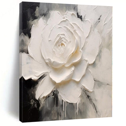 “White Flower Impasto” – Impasto Flower Painting CT1202