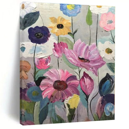Colorful Impasto Flowers - Impasto Floral Oil On Canvas CT1306