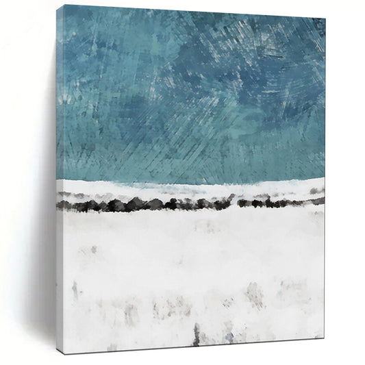 “Blue and White Abstract” - Minimalist Abstract Art CT2025