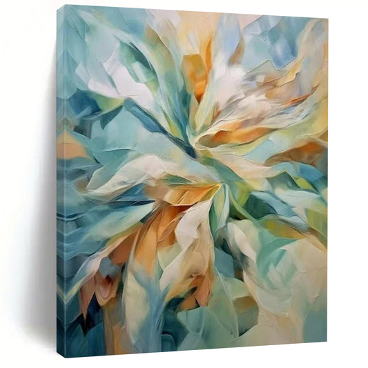 Colorful Floral Abstraction - Abstract Flower - Themed Painting On Canvas CT2271