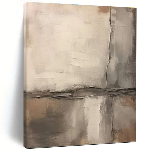 Beige - Gray Textured Blocks, "Subtle Structure" - Abstract Textured Painting CT0711