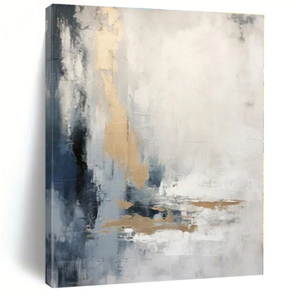 Neutral Tones with Gold Accent - Abstract Expressionist Acrylic On Canvas CT1338