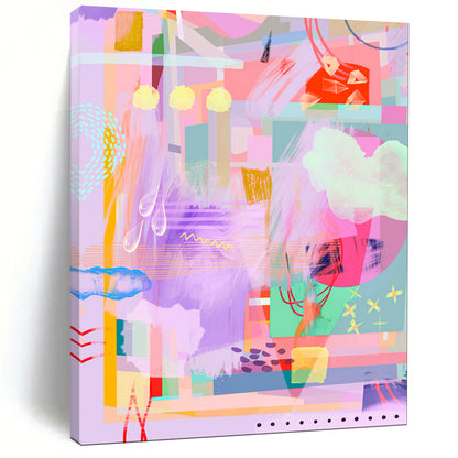 “Pastel Pop” - Abstract Geometric Color Fusion Art on Canvas CT1864