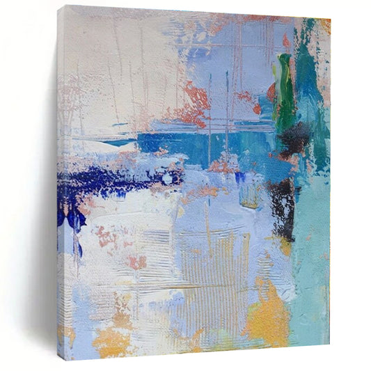 Blue - based Colorful Abstract - Abstract Expressionist Acrylic Painting CT1386