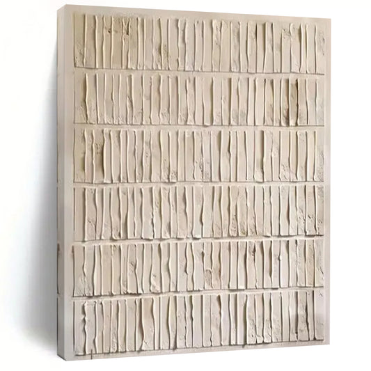 “Textured Neutral Grid Abstract” - Abstract Painting On Canvas CT2359