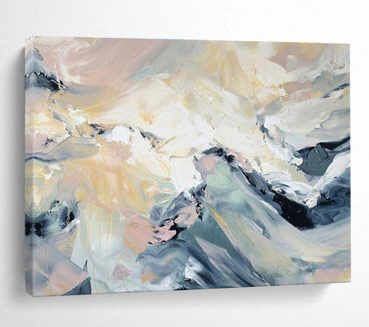 “Colorful Abstract Peaks” Abstract Impasto Painting On Canvas DKH424