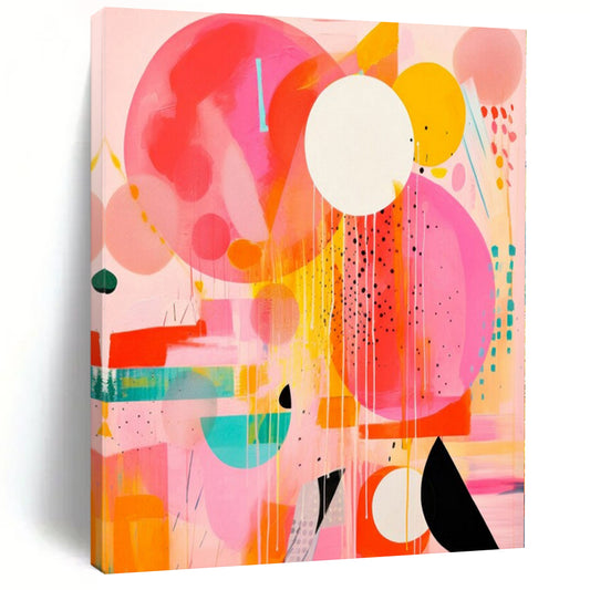 “Playful Colorful Circles” – Geometric Abstract Painting CT1181