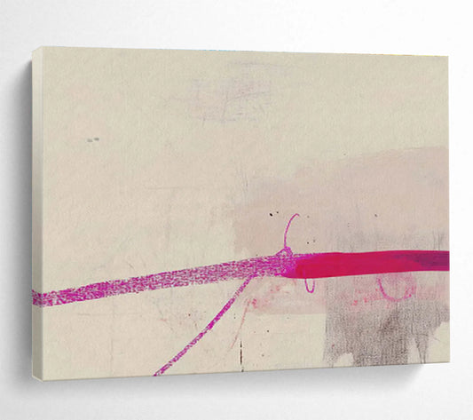 Minimalist Pink Line Abstract Painting On Canvas DKH279